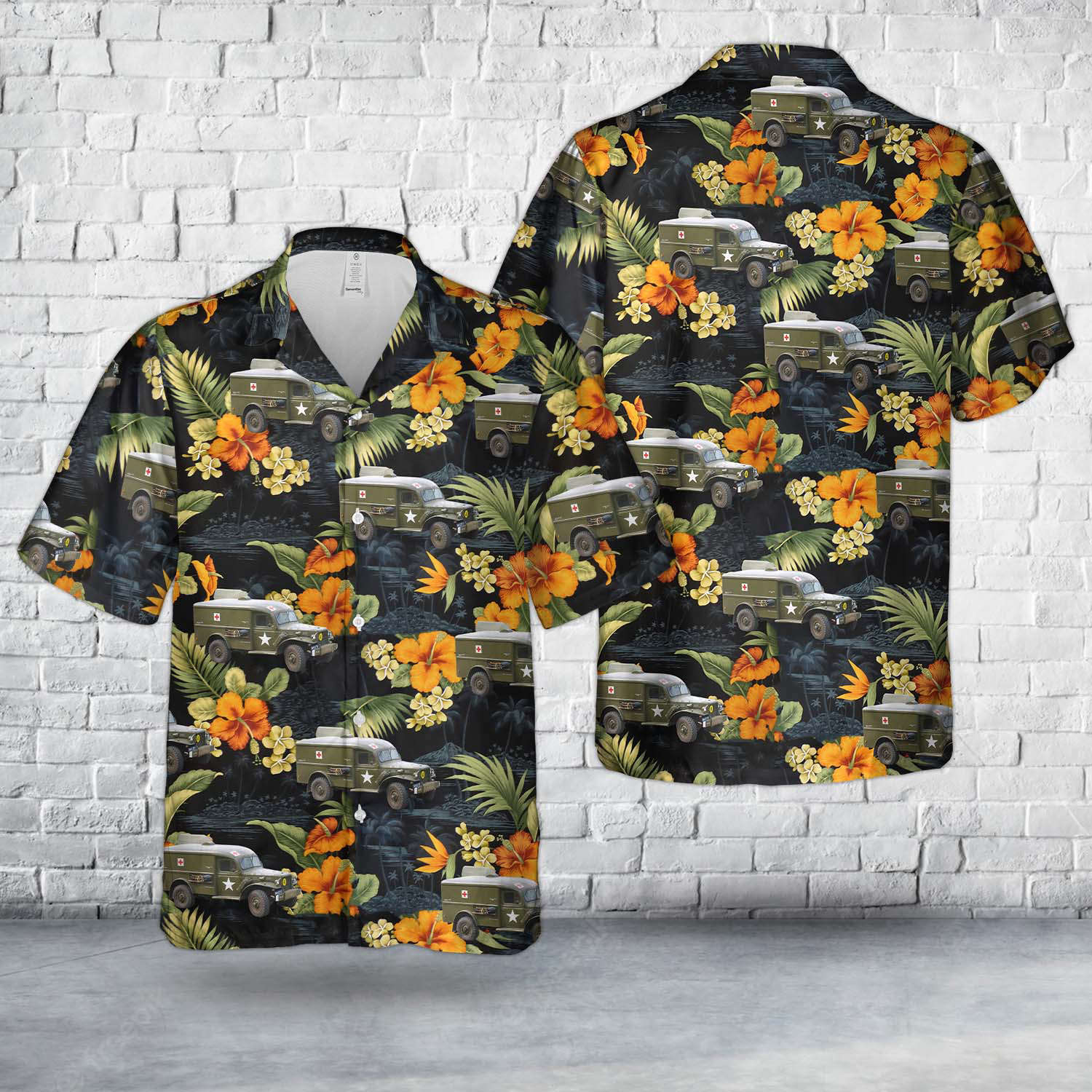 US Army Dodge T214-WC54 Ambulance Hawaiian Shirt Gift for Men Dad Father Gift for Men Dad Father
