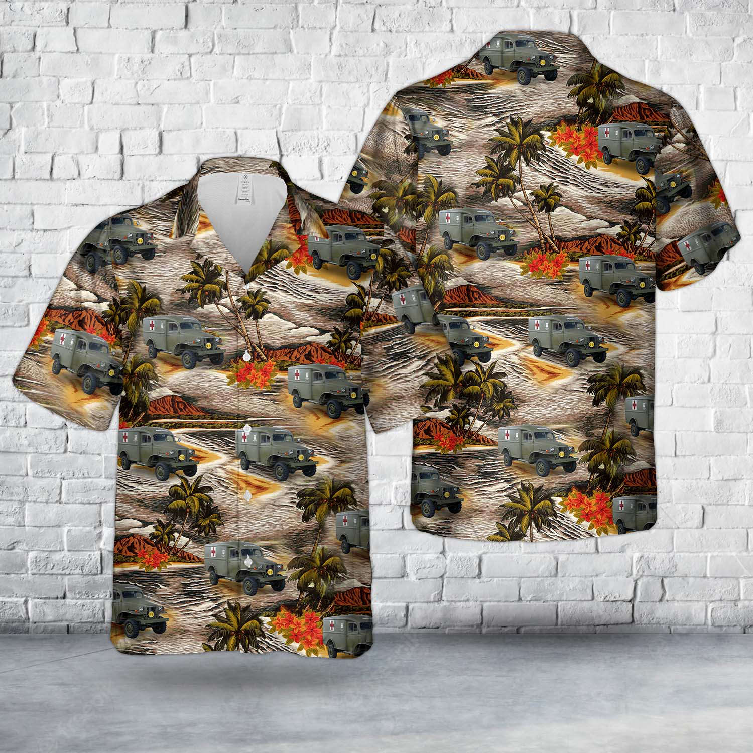 US Army Dodge WC-27 Ambulance Hawaiian Shirt Gift for Men Dad Father Gift for Men Dad Father