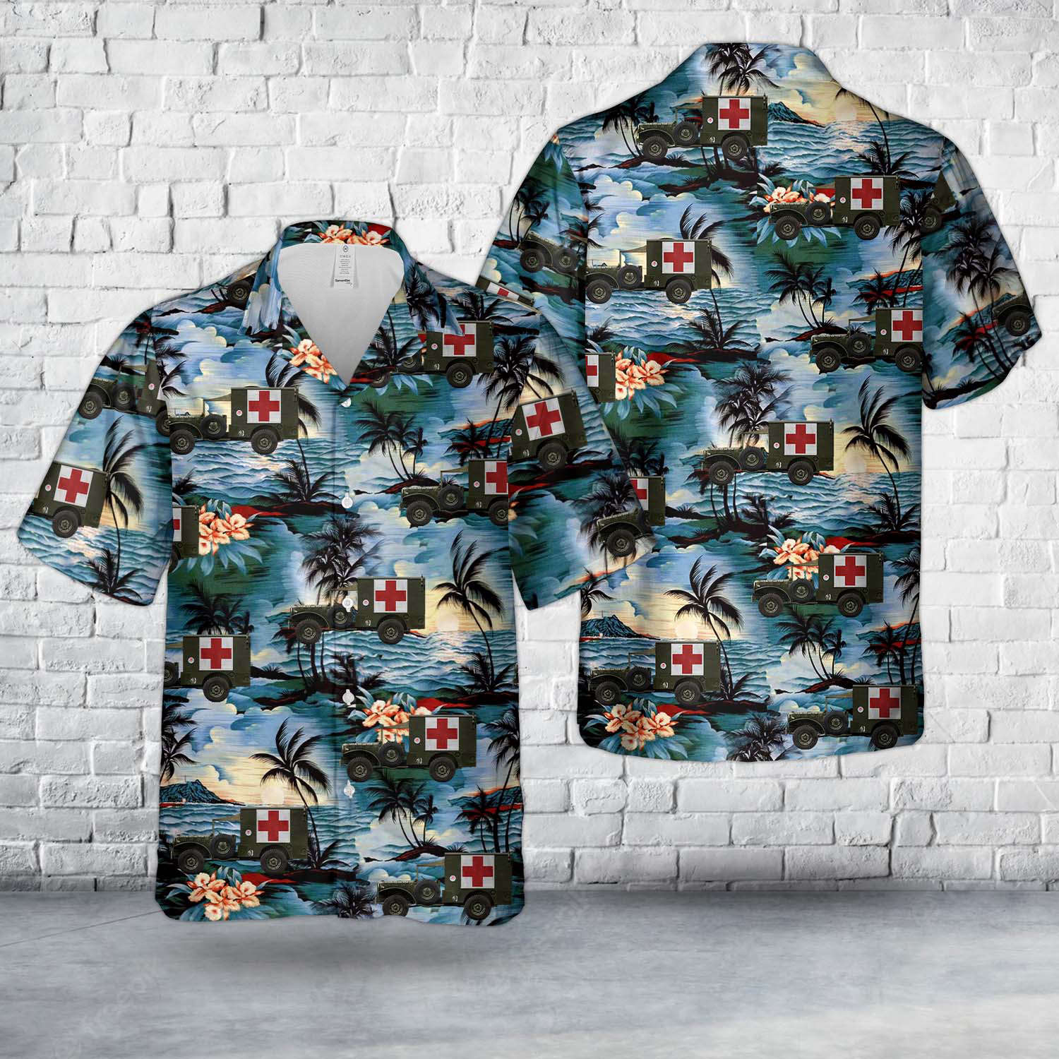 US Army Dodge WC-64 KD Ambulance Hawaiian Shirt Gift for Men Dad Father Gift for Men Dad Father