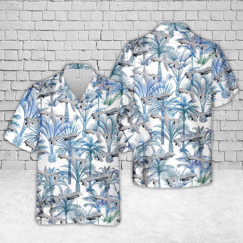 US Army General Atomics MQ-1C Gray Eagle Hawaiian Shirt Gift for Men Dad Father Gift for Men Dad Father