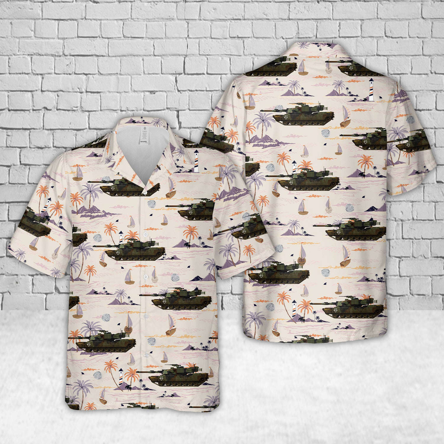 US Army M1A1 HA of the 4th Tang gun 3th platoon, A Company, 1/33 armor, in the 2000s Hawaiian Shirt Gift for Men Dad Father Gift for Men Dad Father
