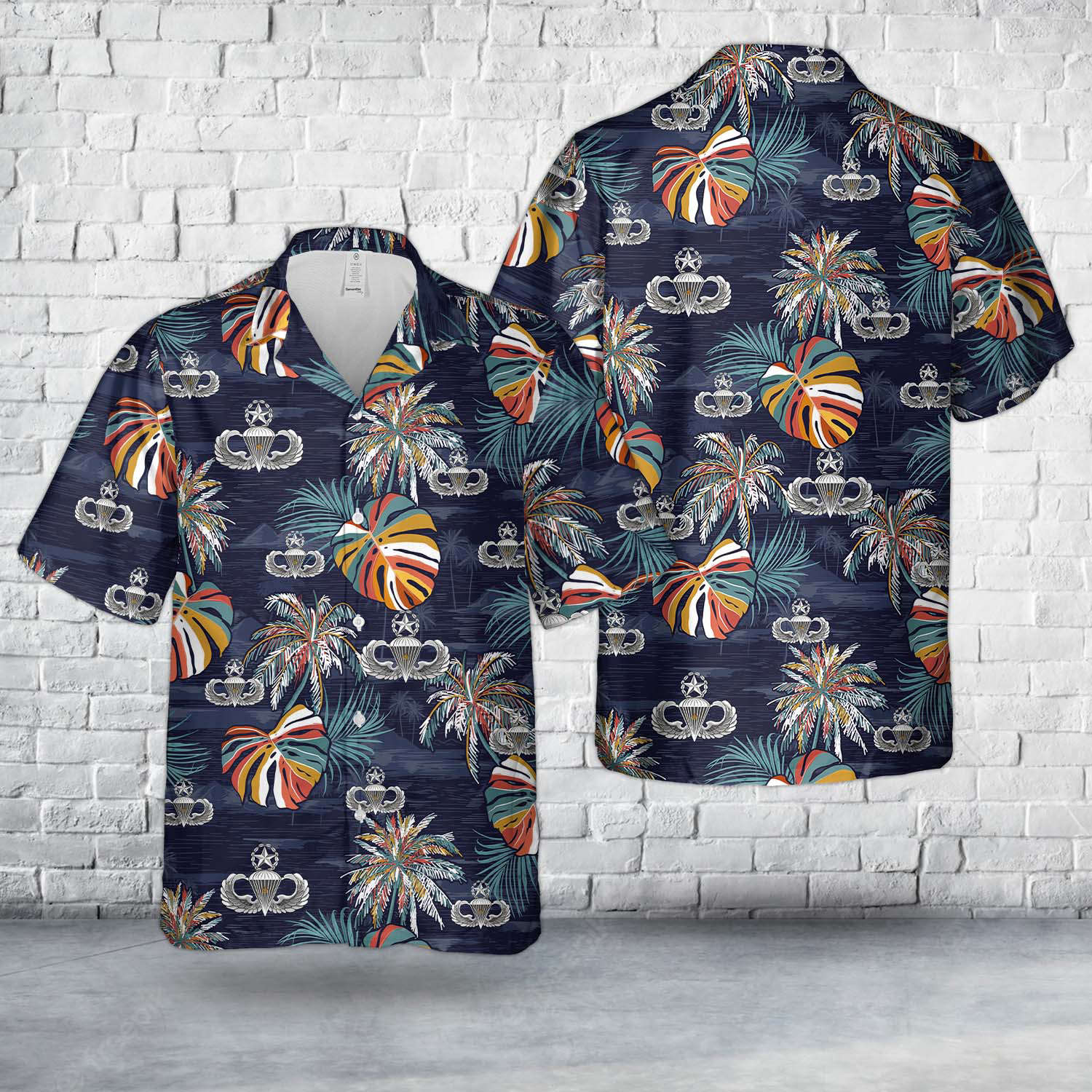 US Army Master Parachutist Badge with 1 Combat Jump Star Hawaiian Shirt Gift for Men Dad Father Gift for Men Dad Father