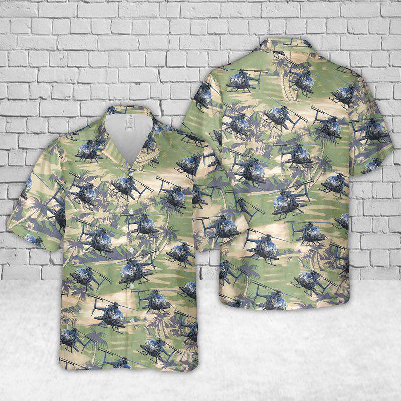 US Army MD Helicopters MH-6 Little Bird Hawaiian Shirt Gift for Men Dad Father Gift for Men Dad Father