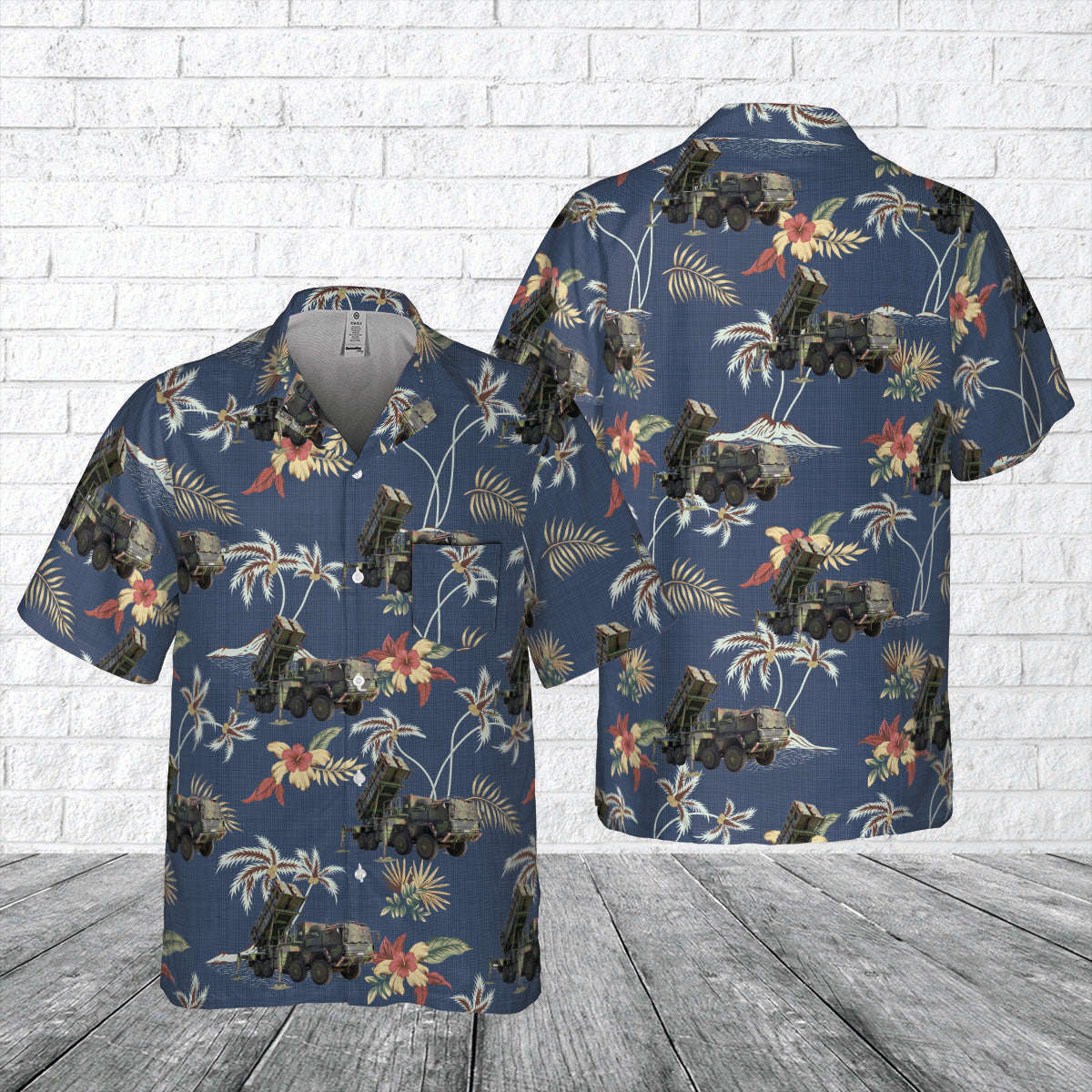 US Army MIM-104 Patriot Surface-to-air missile (SAM) system Pocket Hawaiian Shirt Gift for Men Dad Father Gift for Men Dad Father