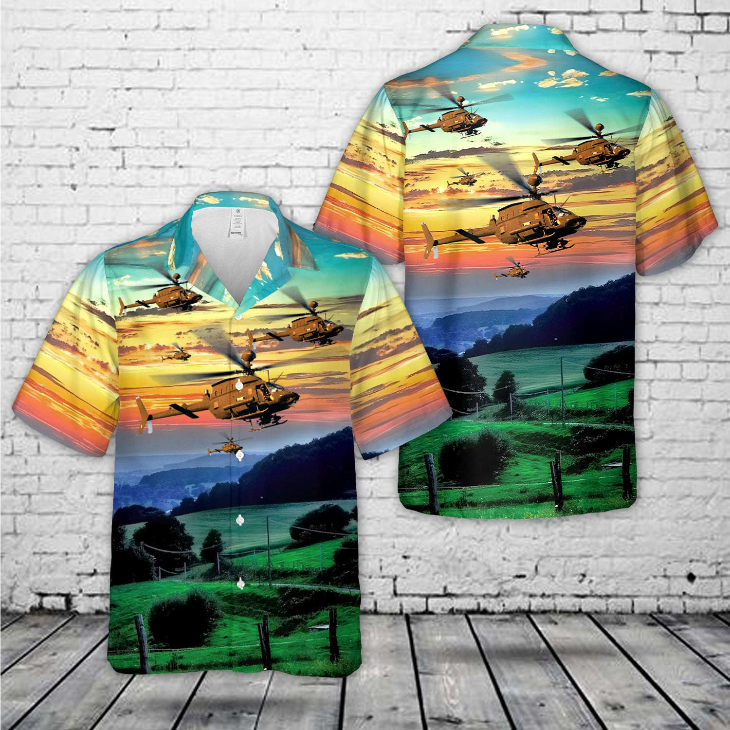 US Army OH-58D Kiowa Warrior helicopter 1ST Squadron, 17th Cavalry Regiment (1-17th Cavalry Regiment) Hawaiian Shirt Gift for Men Dad Father Gift for Men Dad Father