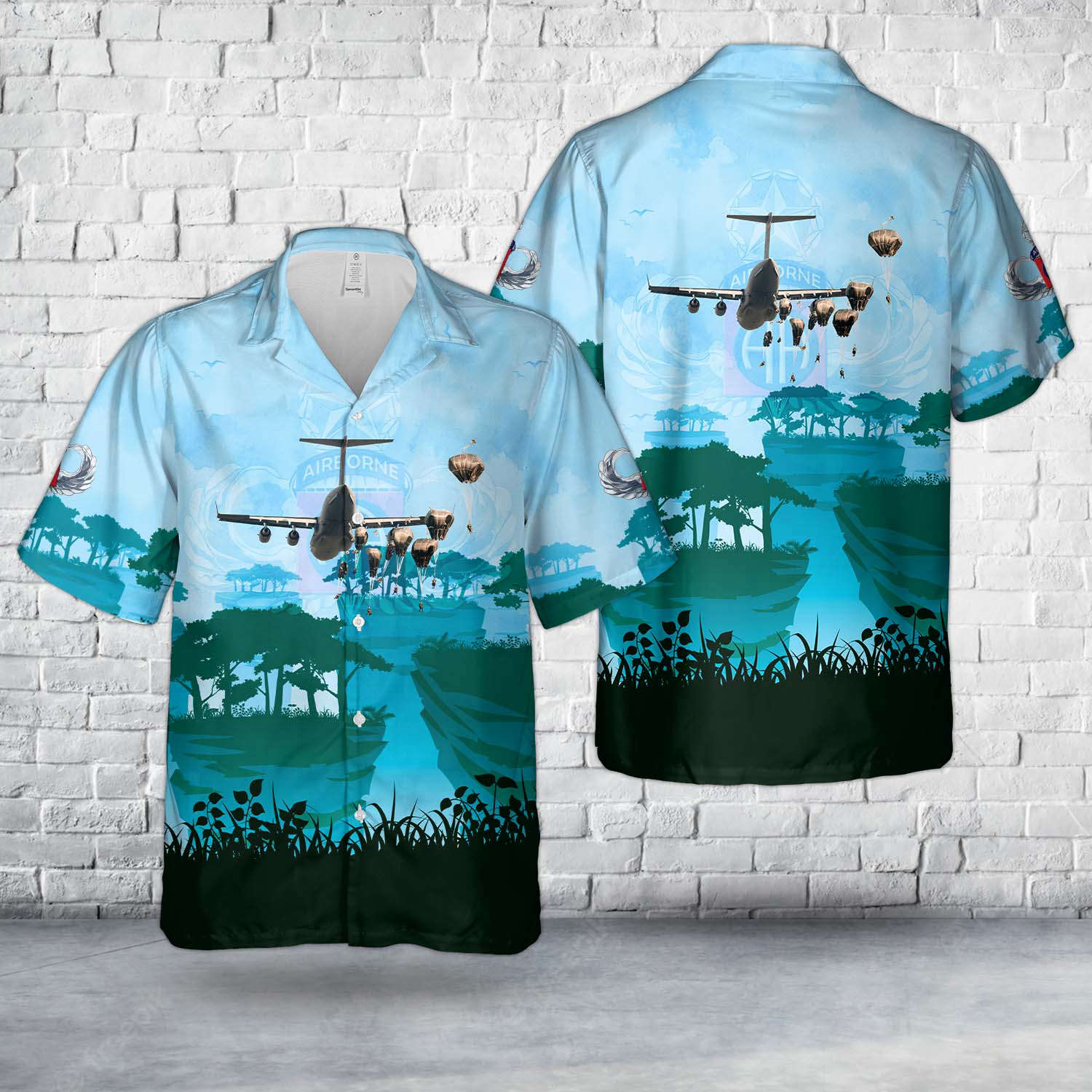 US Army Paratroopers with the 82nd Airborne Division jump for a Strategic Airborne Operation during Exercise Cobra Gold 2023 Hawaiian Shirt Gift for Men Dad Father Gift for Men Dad Father