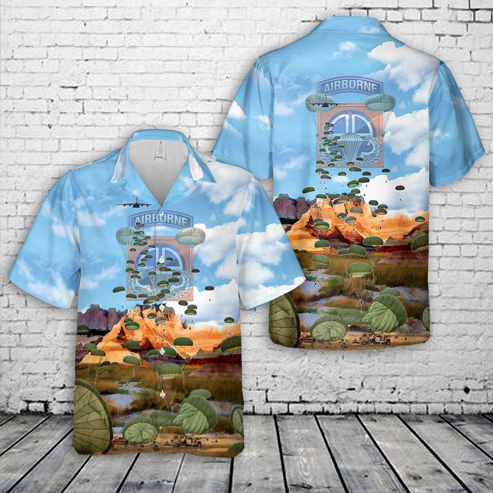 US Army Paratroopers With The 82nd Airborne Division Parachute Veteran Hawaiian Shirt Gift for Men Dad Father Gift for Men Dad Father