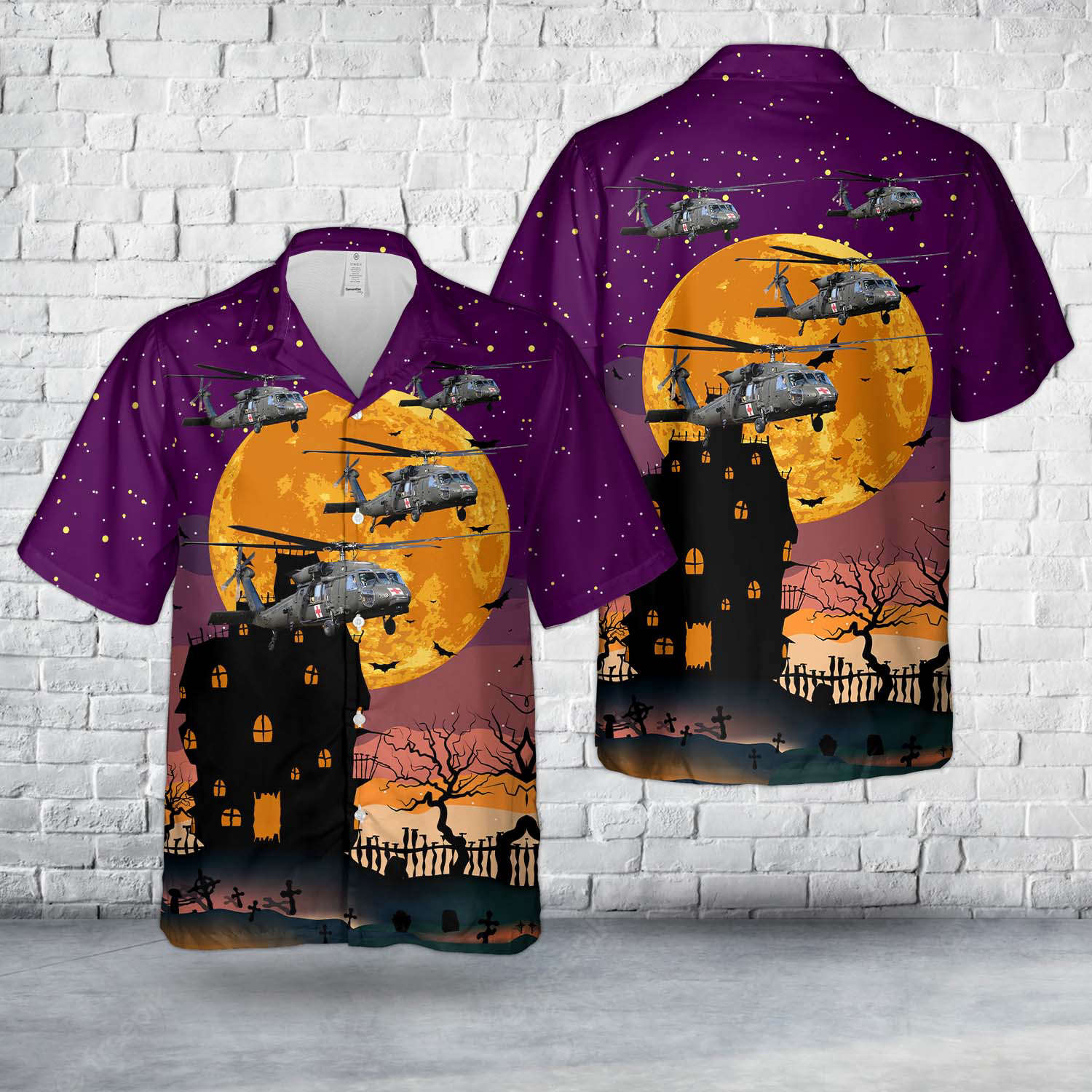 US Army Sikorsky UH-60 Blackhawk Medevac Halloween Hawaiian Shirt Gift for Men Dad Father Gift for Men Dad Father