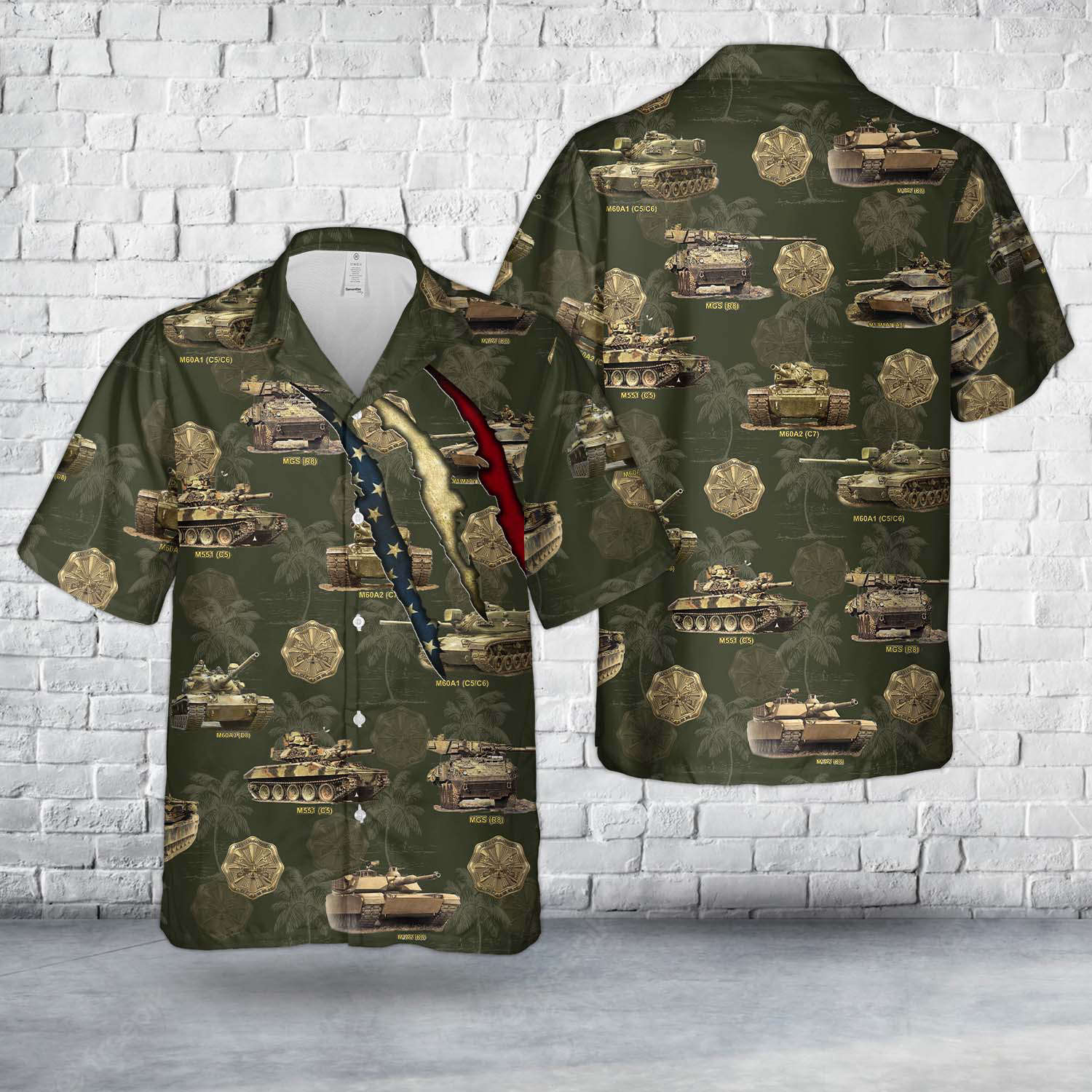 US Army Tank M60 Master Gunner Hawaiian Shirt Gift for Men Dad Father Gift for Men Dad Father