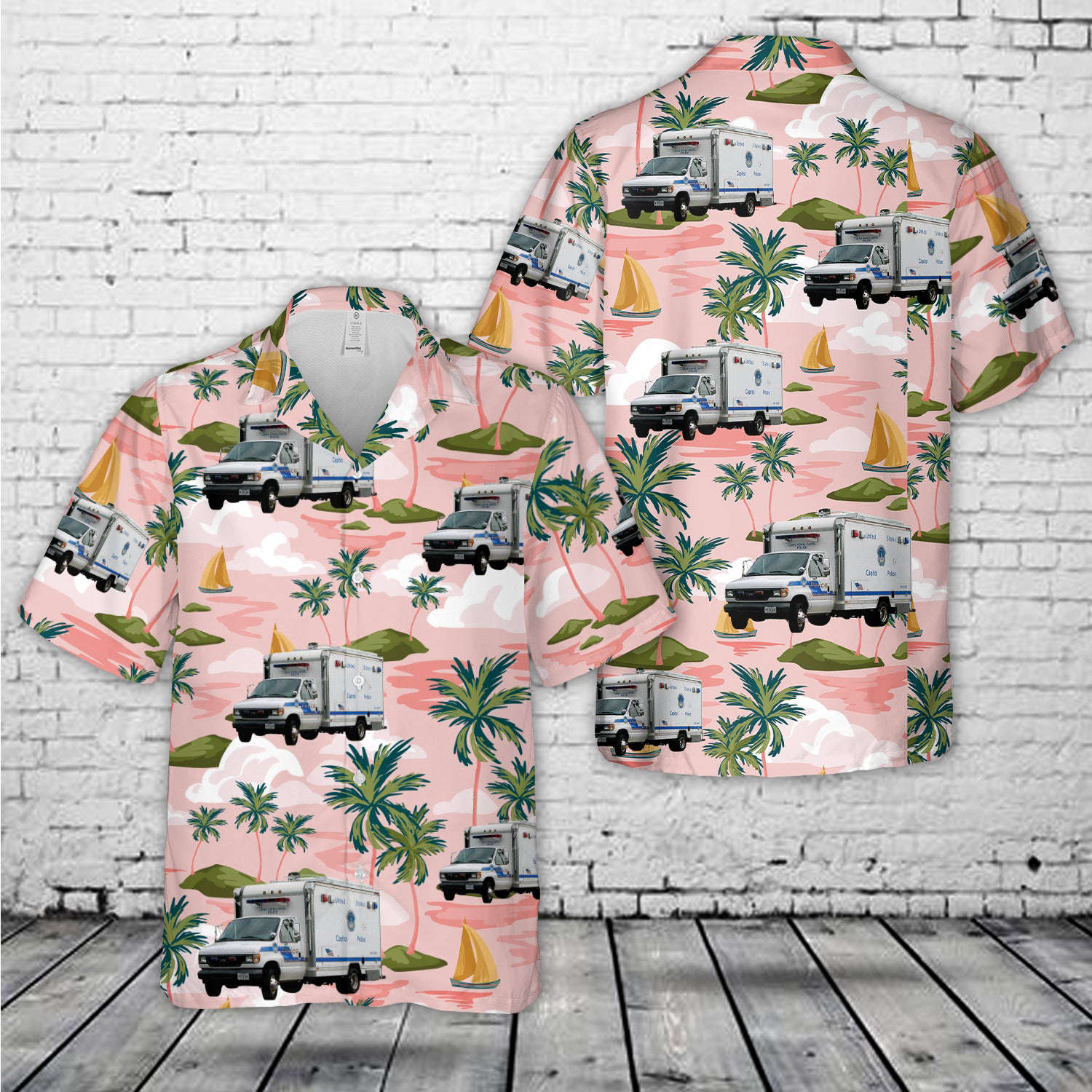 US Capitol Police Ford E-Series Truck Hawaiian Shirt Gift for Men Dad Father Gift for Men Dad Father