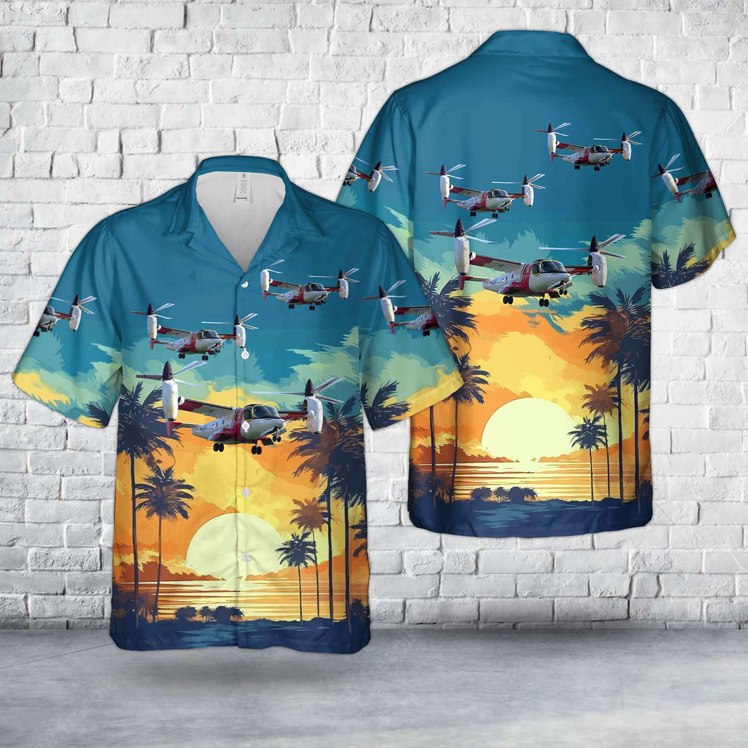 US Coast Guard Bell Textron XV-15 Tiltrotor Hawaiian Shirt Gift for Men Dad Father Gift for Men Dad Father