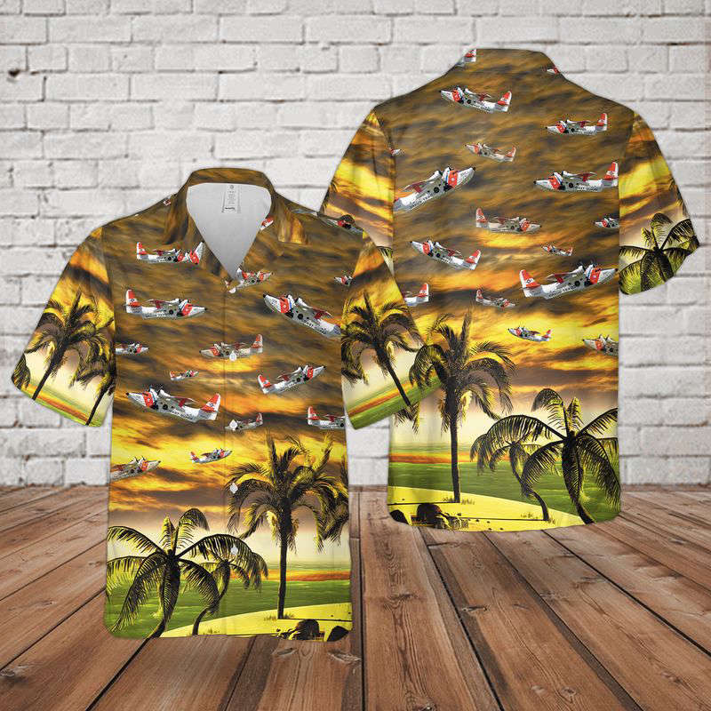 US Coast Guard Grumman HU-16 Albatross Hawaiian Shirt Gift for Men Dad Father Gift for Men Dad Father