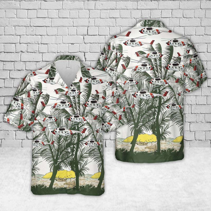 US Coast Guard Sikorsky S-61R Hawaiian Shirt Gift for Men Dad Father Gift for Men Dad Father