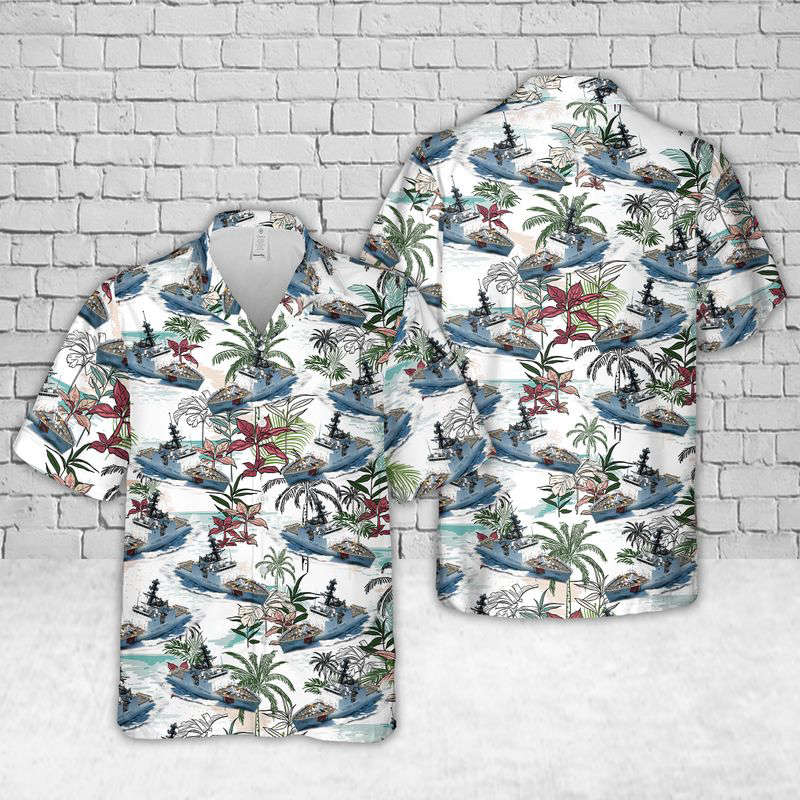 US Coast Guard USCGC Waesche (WMSL-751) Hawaiian Shirt Gift for Men Dad Father Gift for Men Dad Father