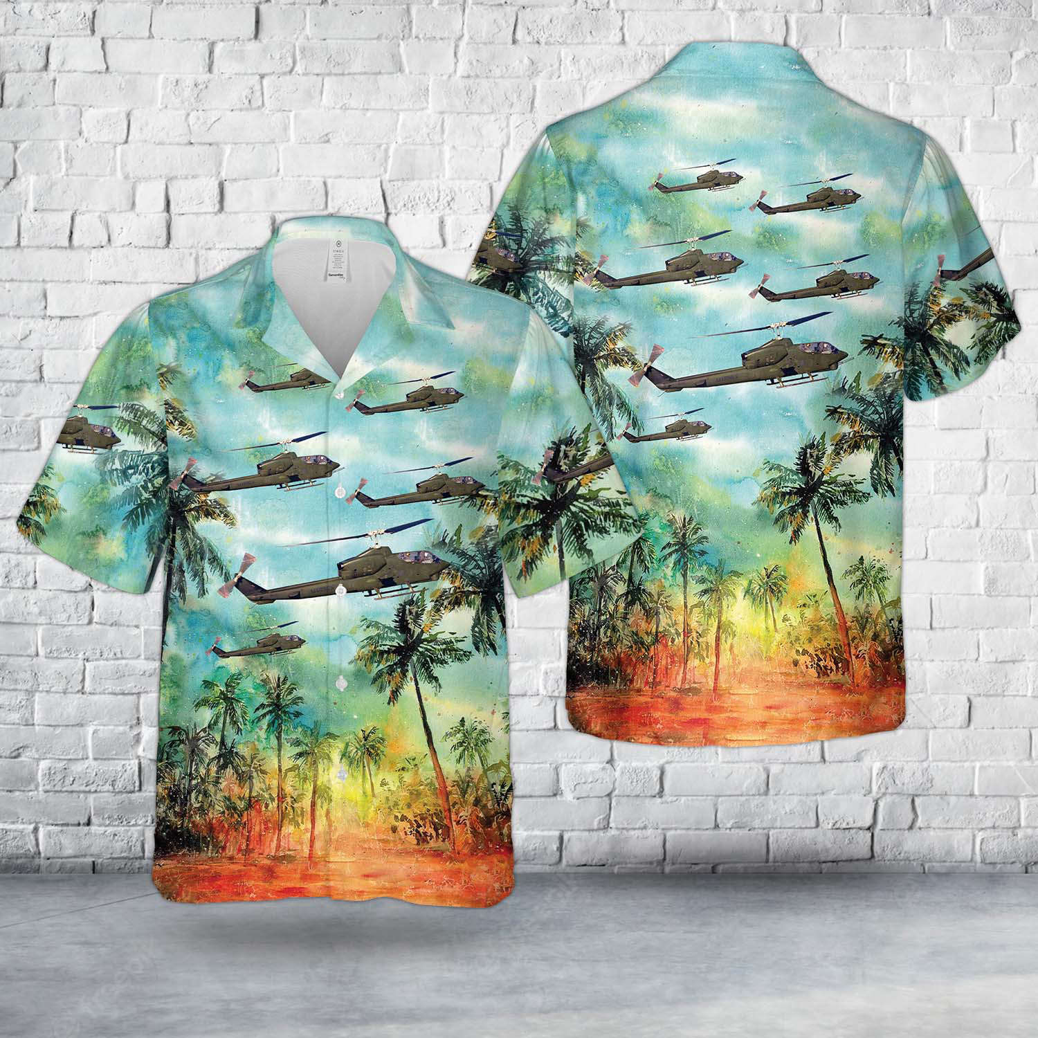 US Marine Corps Bell AH-1T SeaCobra (BuNo 160111) from Marine Attack Helicopter Squadron 269 (HMA-269) Hawaiian Shirt Gift for Men Dad Father Gift for Men Dad Father