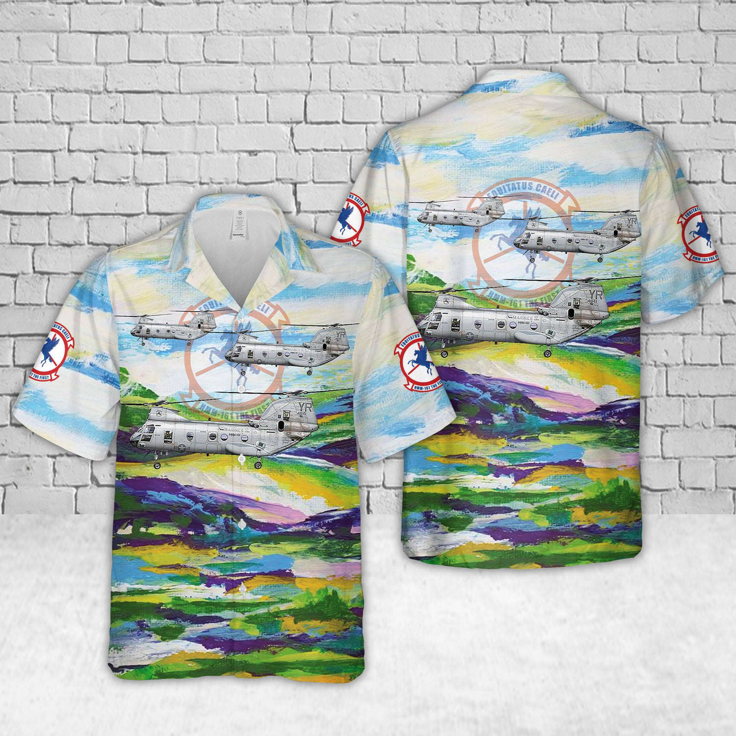 US Marine Corps HMM-161 “Greyhawks” Vietnam Era CH-46E Sea Knight Hawaiian Shirt Gift for Men Dad Father Gift for Men Dad Father