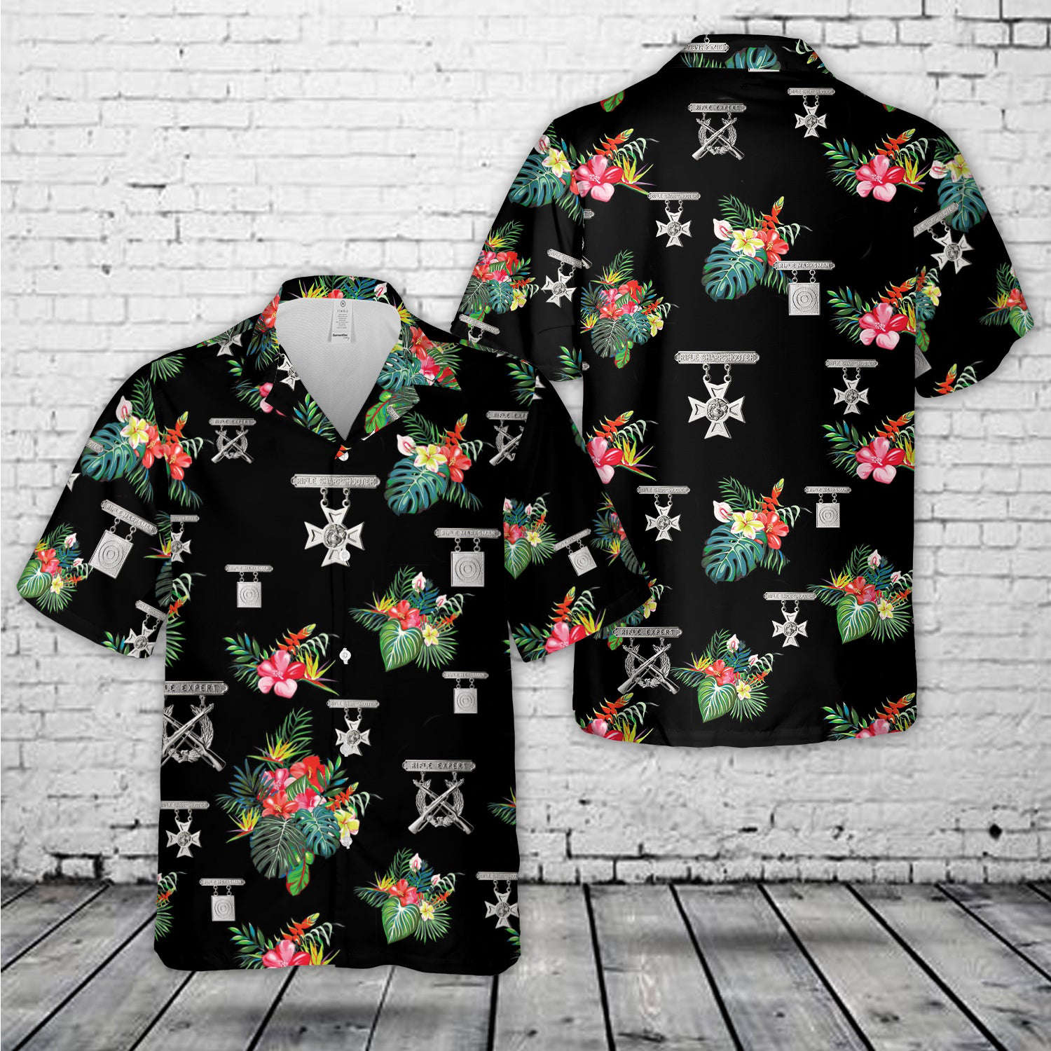 US Marine Corps Rifle Qualification Badge Hawaiian Shirt Gift for Men Dad Father Gift for Men Dad Father