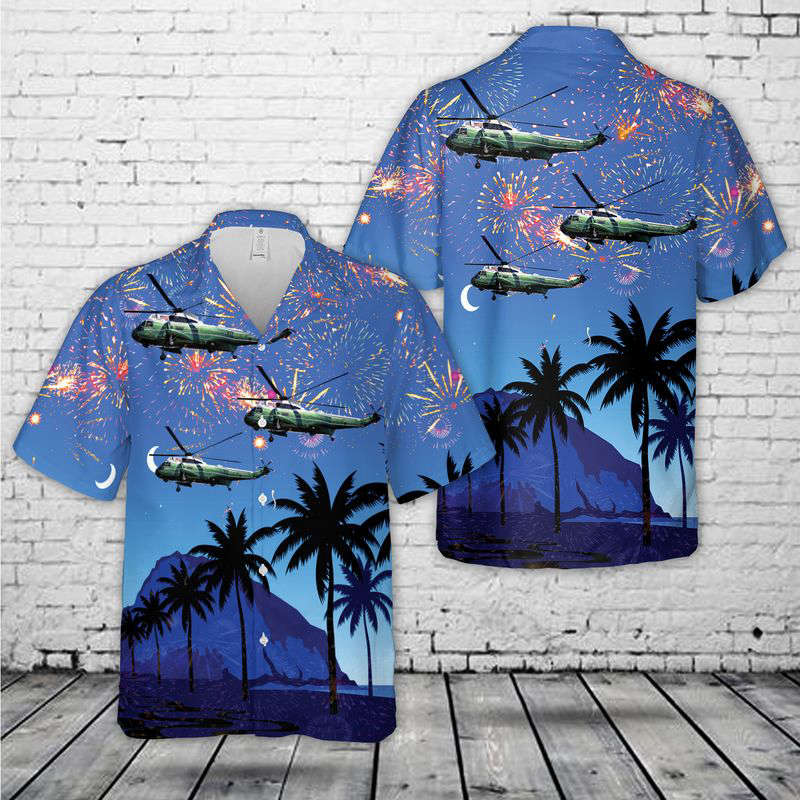 US Marines Sikorsky VH-3D Sea Kings, 4th Of July Hawaiian Shirt Gift for Men Dad Father Gift for Men Dad Father