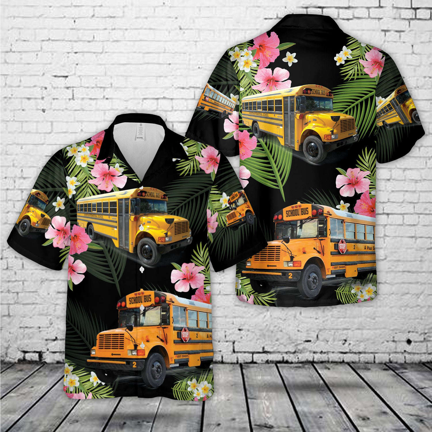 US School Bus Hawaiian Shirt Gift for Men Dad Father Gift for Men Dad Father
