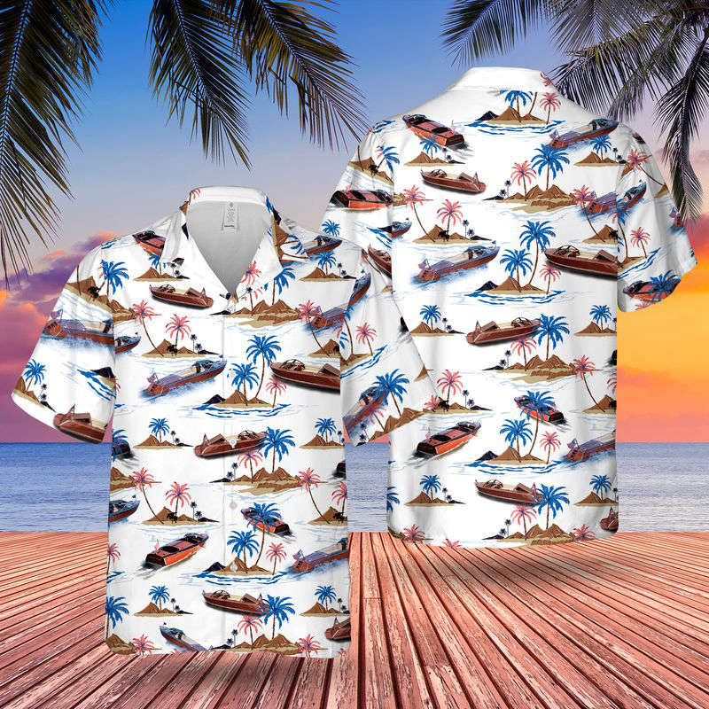 US Wooden Boat Hawaiian Shirt Gift for Men Dad Father Gift for Men Dad Father