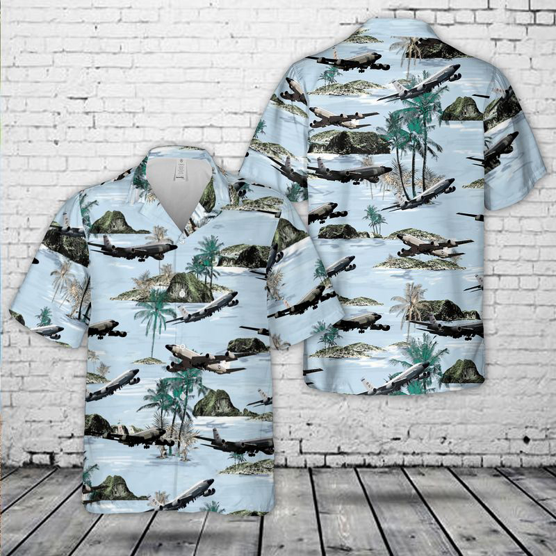 USAF RC-135 Rivet Joint Recon Airplane Hawaiian Shirt Gift for Men Dad Father Gift for Men Dad Father