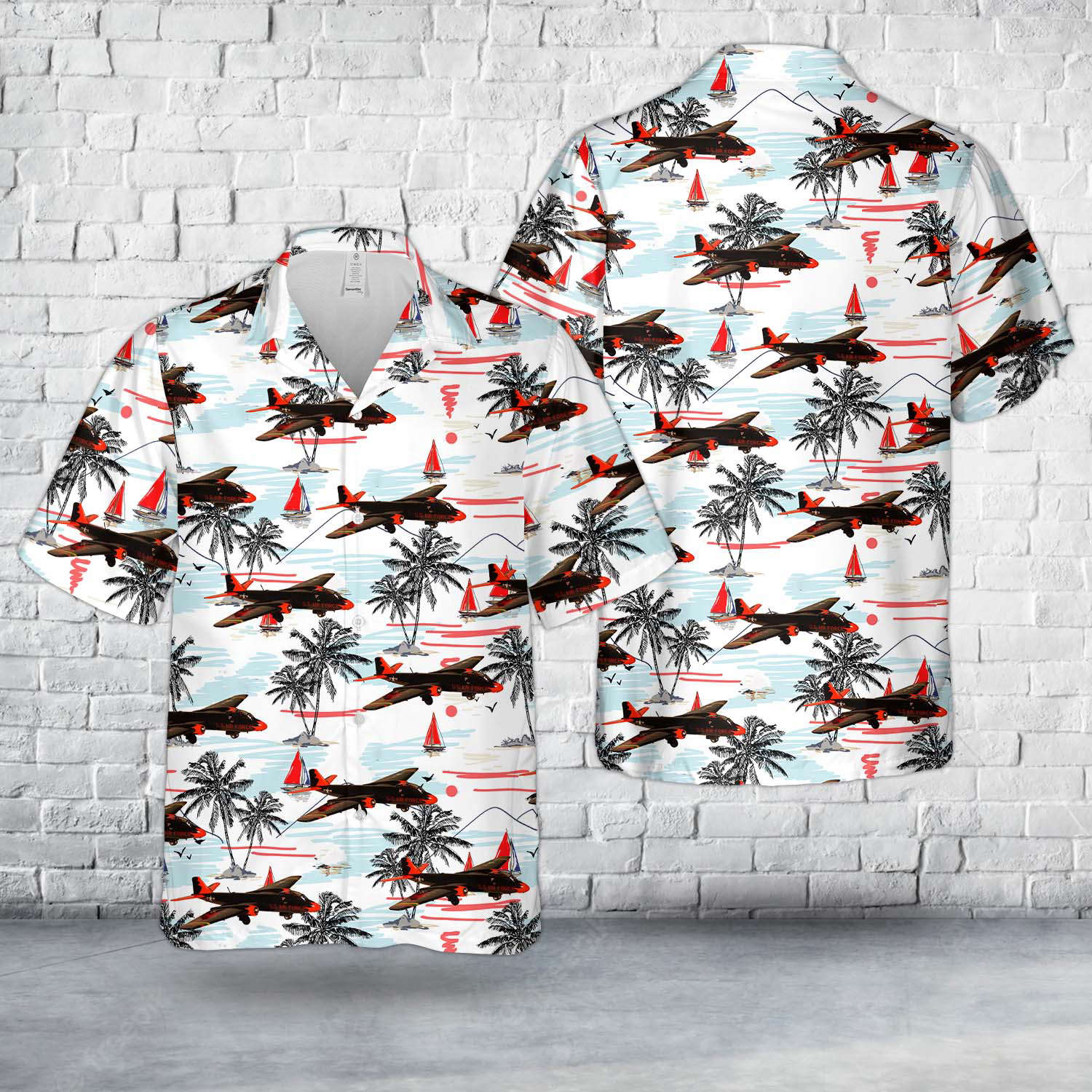 USAFE Martin B 57B Canberra, 52-1590, The Black Knights 38th Bomb Wing Hawaiian Shirt Gift for Men Dad Father Gift for Men Dad Father