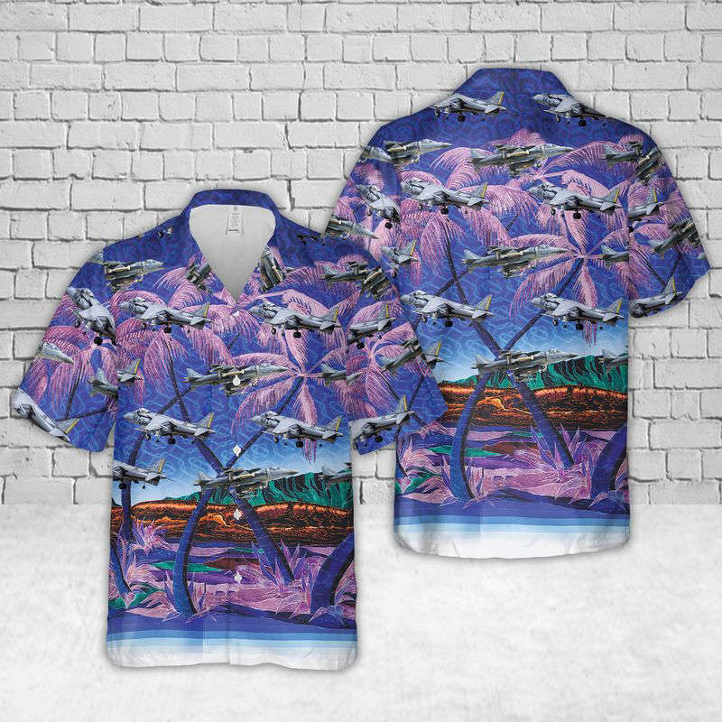 USMC AV-8B Harrier II Hawaiian Shirt Gift for Men Dad Father Gift for Men Dad Father