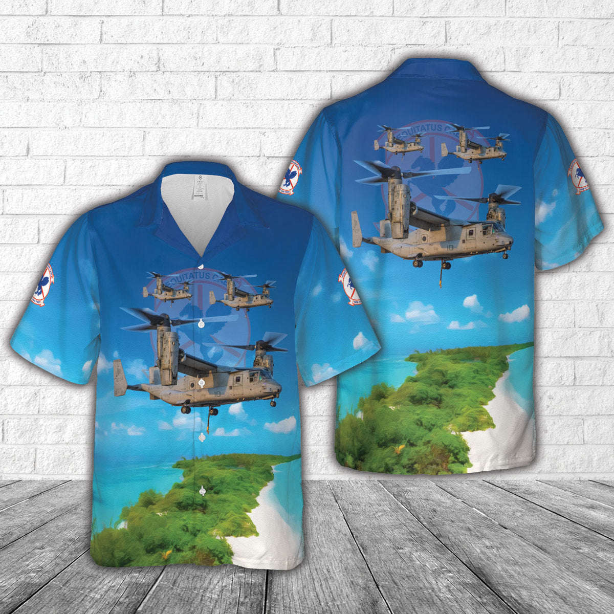 USMC Marine Medium Tiltrotor Squadron 161 VMM-161 ‘Greyhawks’ MV-22B Osprey Hawaiian Shirt Gift for Men Dad Father Gift for Men Dad Father