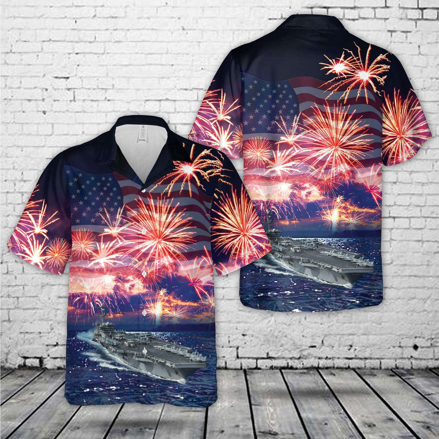 USS Carl Vinson, 4th Of July Hawaiian Shirt Gift for Men Dad Father Gift for Men Dad Father