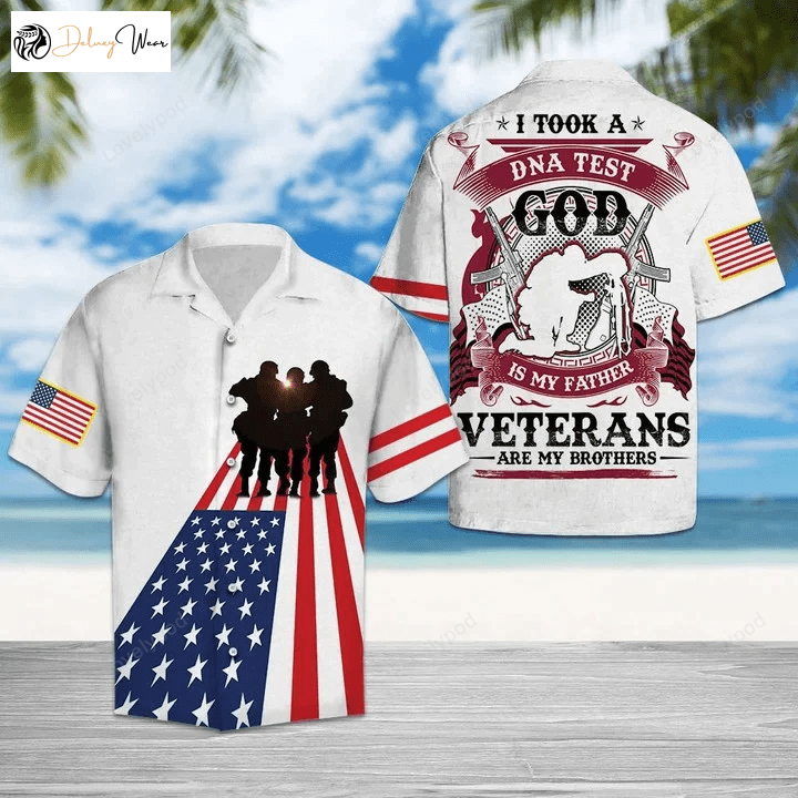 God Is My Father Hawaiian Shirt Gift for Men Dad Father: Veterans Of America Apparel