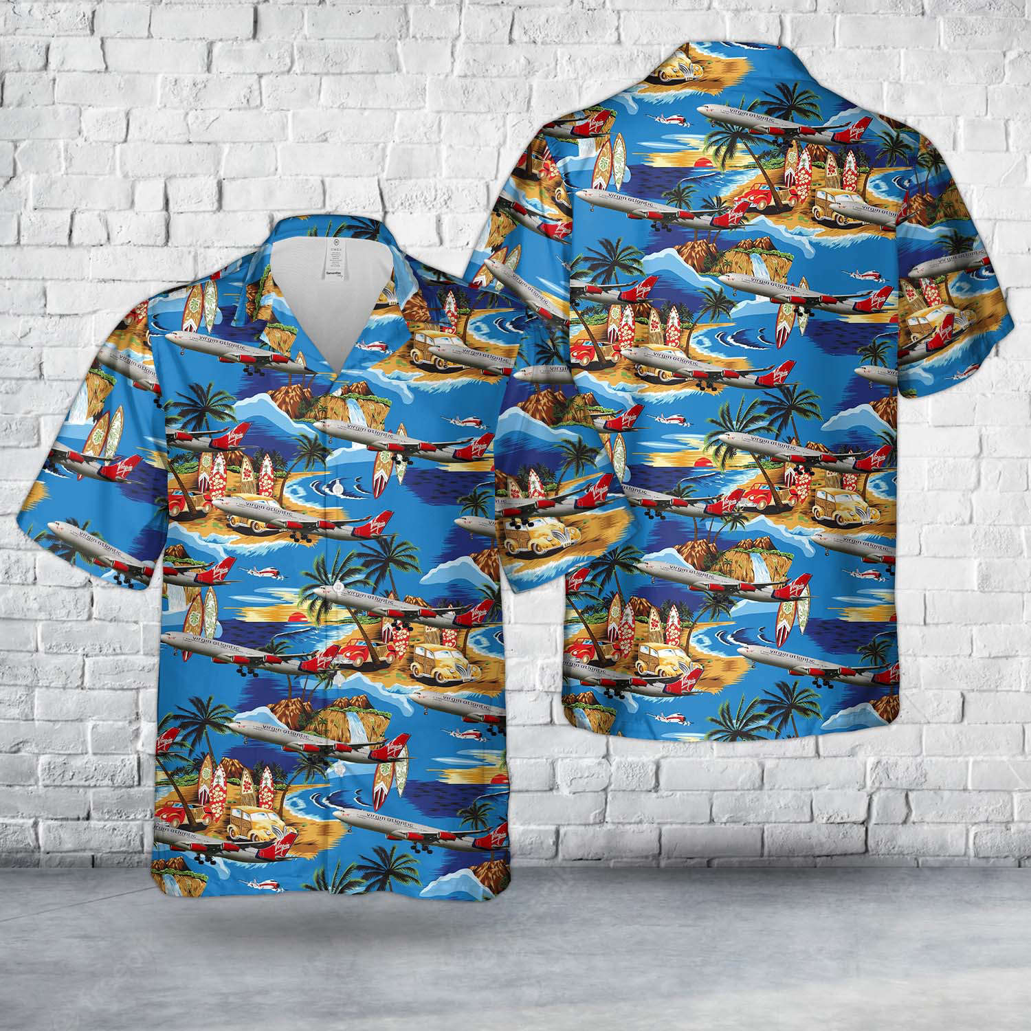 Virgin Atlantic A340-300 Hawaiian Shirt Gift for Men Dad Father Gift for Men Dad Father