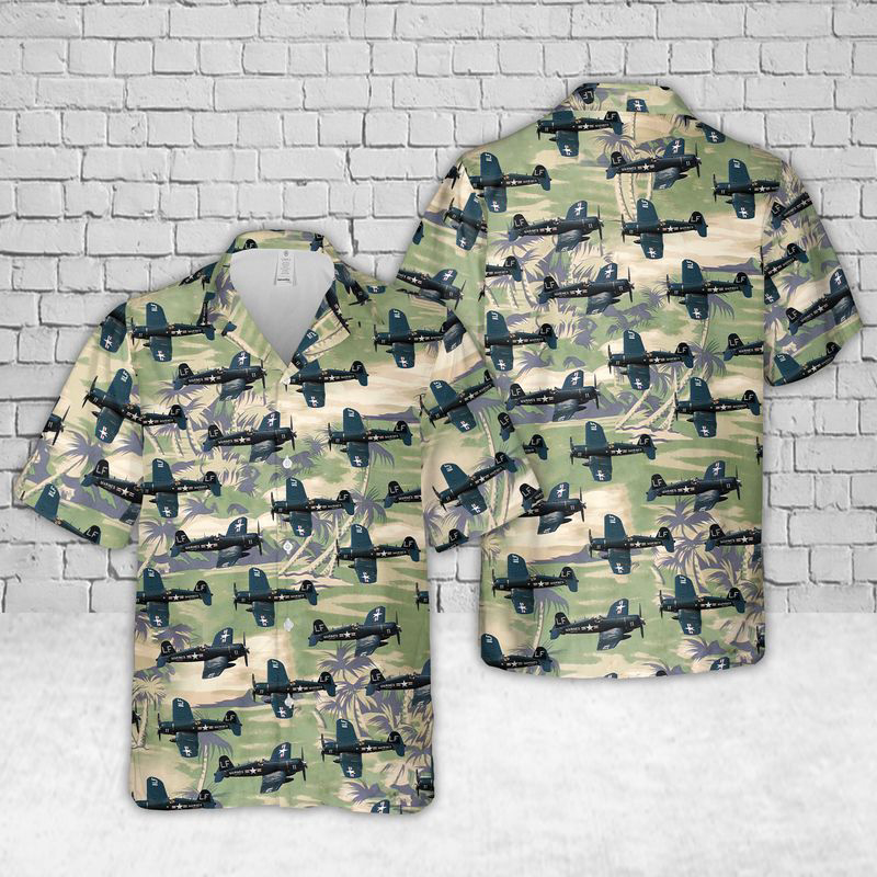 Vought F4U Corsair USMC Hawaiian Shirt Gift for Men Dad Father Gift for Men Dad Father