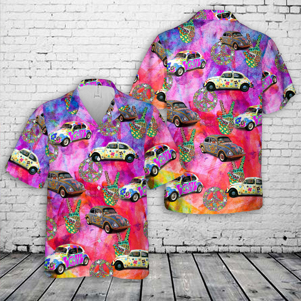 VW Beetle Sunflower Hippie Hawaiian Shirt Gift for Men Dad Father Gift for Men Dad Father