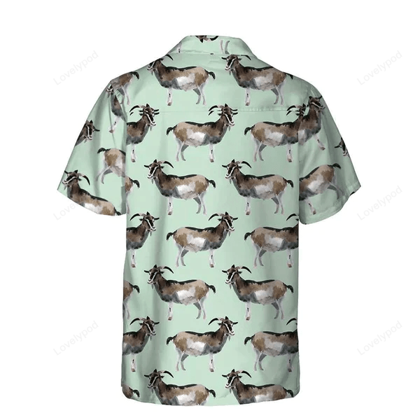 WATERCOLOR Goat Pattern 3D Hawaiian Shirt Gift for Men Dad Father – Perfect Summer Gifts for Men & Women