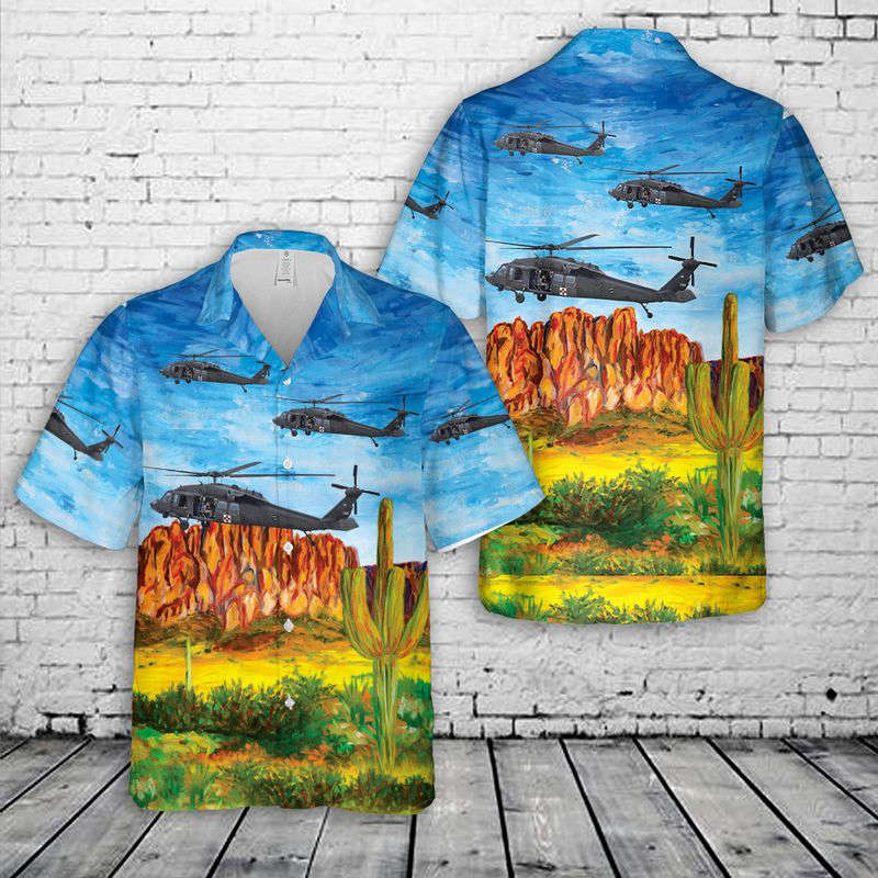 Wyoming Army National Guard UH-60 Black Hawk helicopter Hawaiian Shirt Gift for Men Dad Father Gift for Men Dad Father