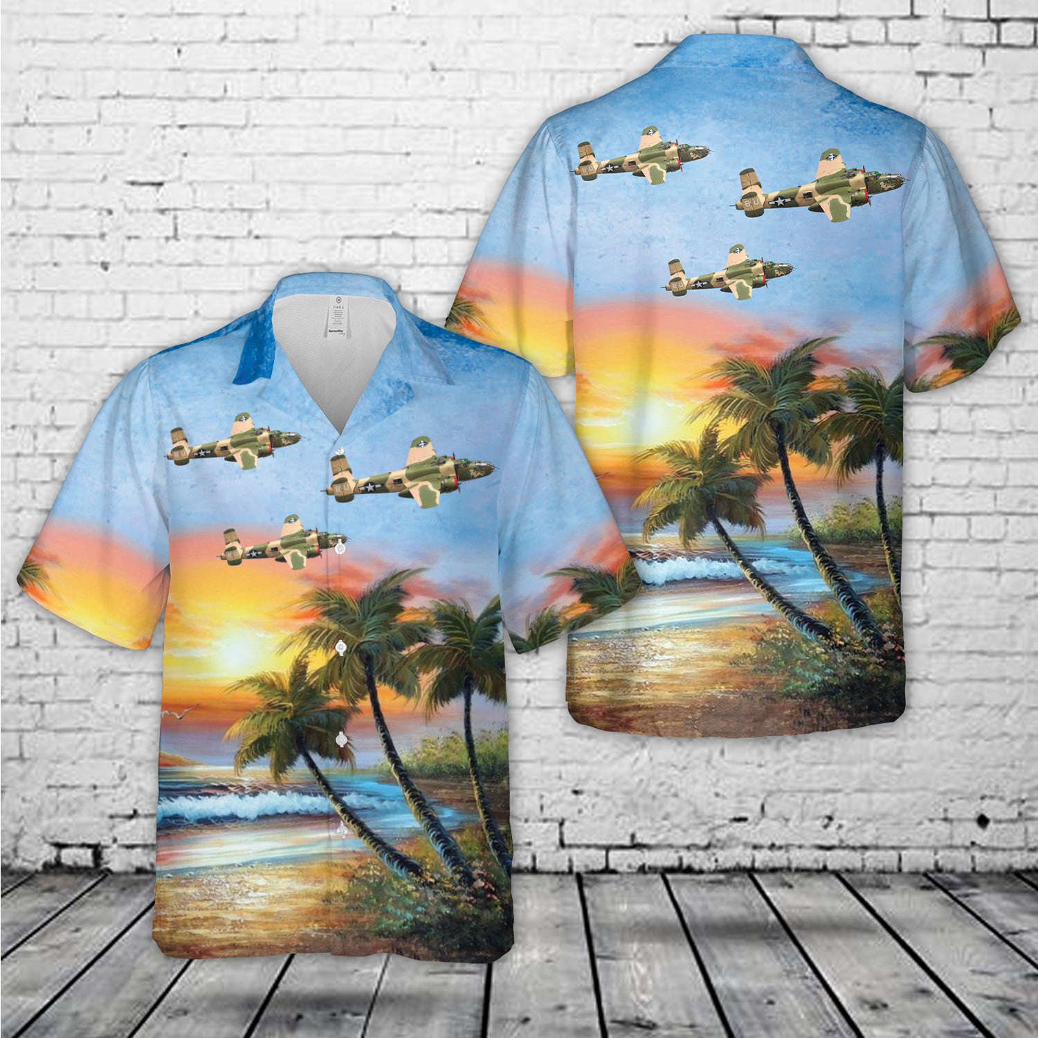 Yellow Rose  North American B-25 Mitchell, WWII Hawaiian Shirt Gift for Men Dad Father Gift for Men Dad Father