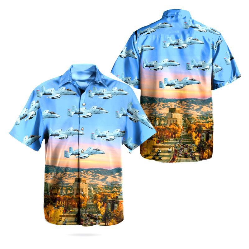 124th Fighter Wing Idaho Air National Guard A-10 Thunderbolt II Hawaiian Shirt Gift for Men Dad Father Gift for Men Dad Father