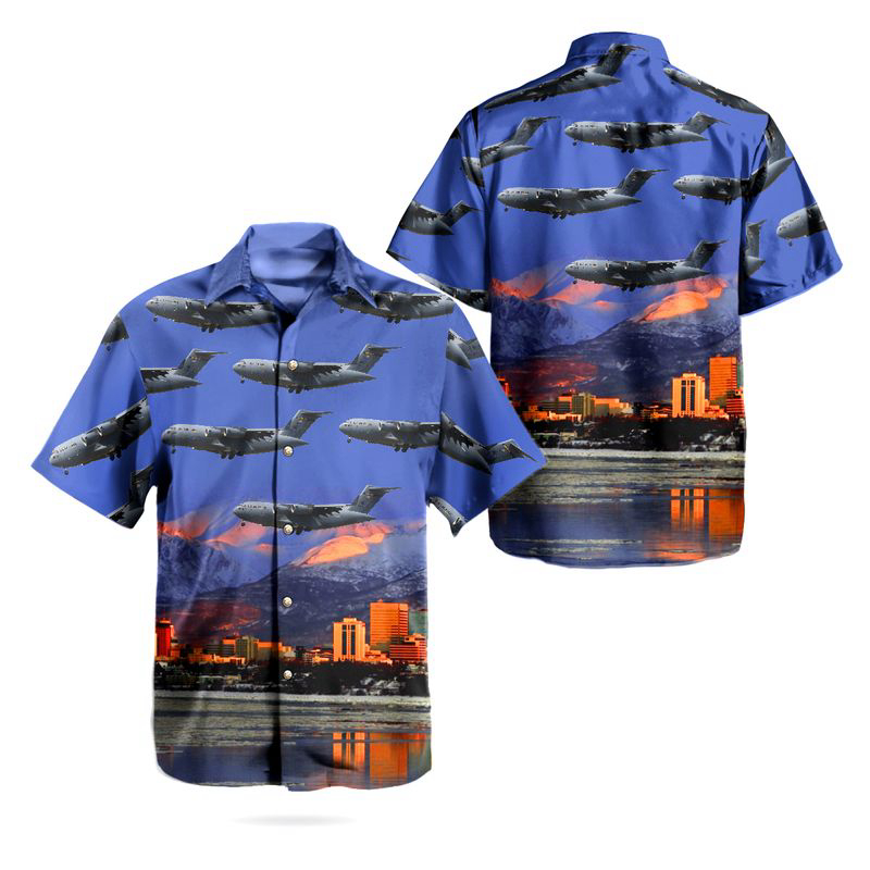 176th Wing Alaska Air National Guard Boeing C-17A Globemaster III Hawaiian Shirt Gift for Men Dad Father Gift for Men Dad Father