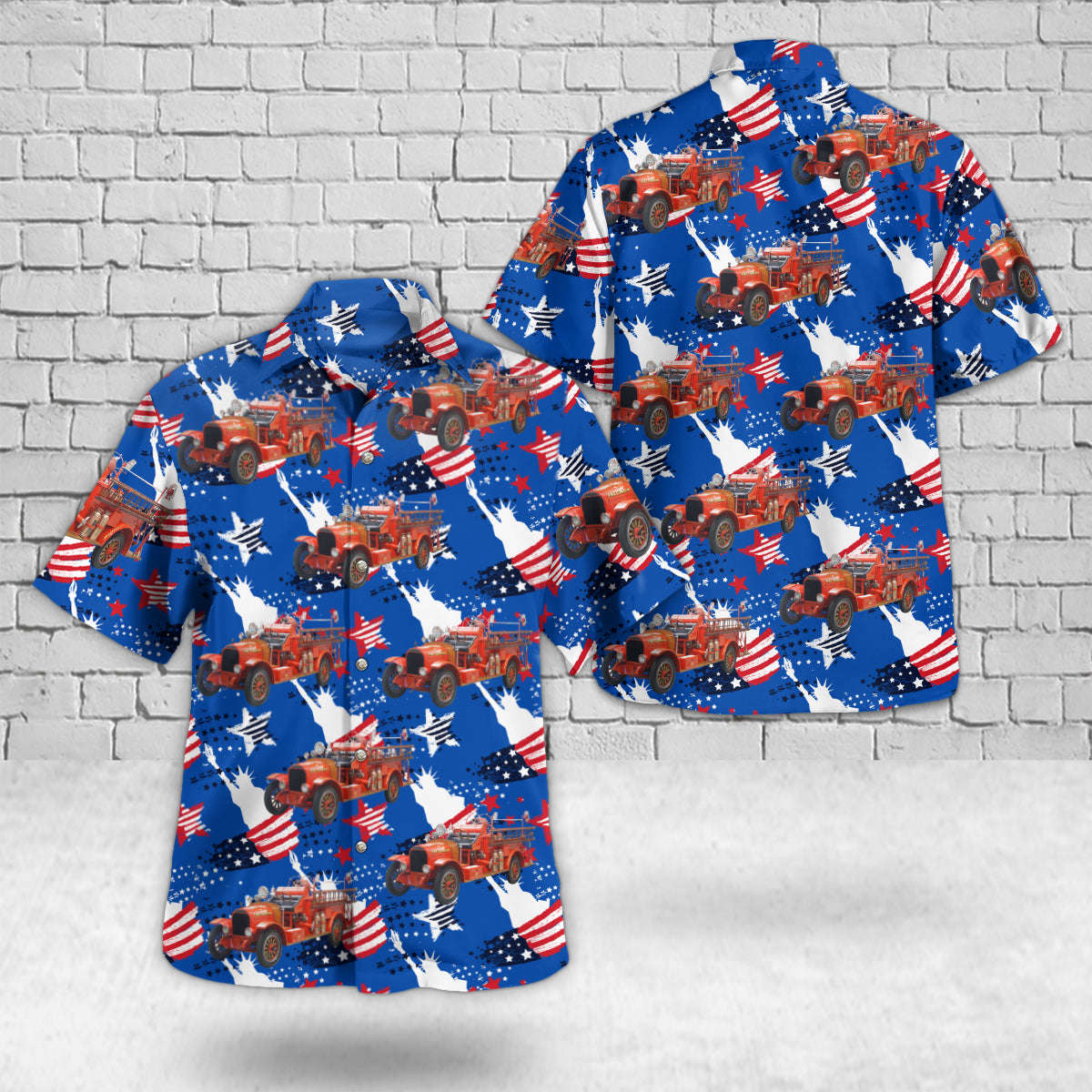 1923 La France Fire Engine, 4th Of July Hawaiian Shirt Gift for Men Dad Father Gift for Men Dad Father