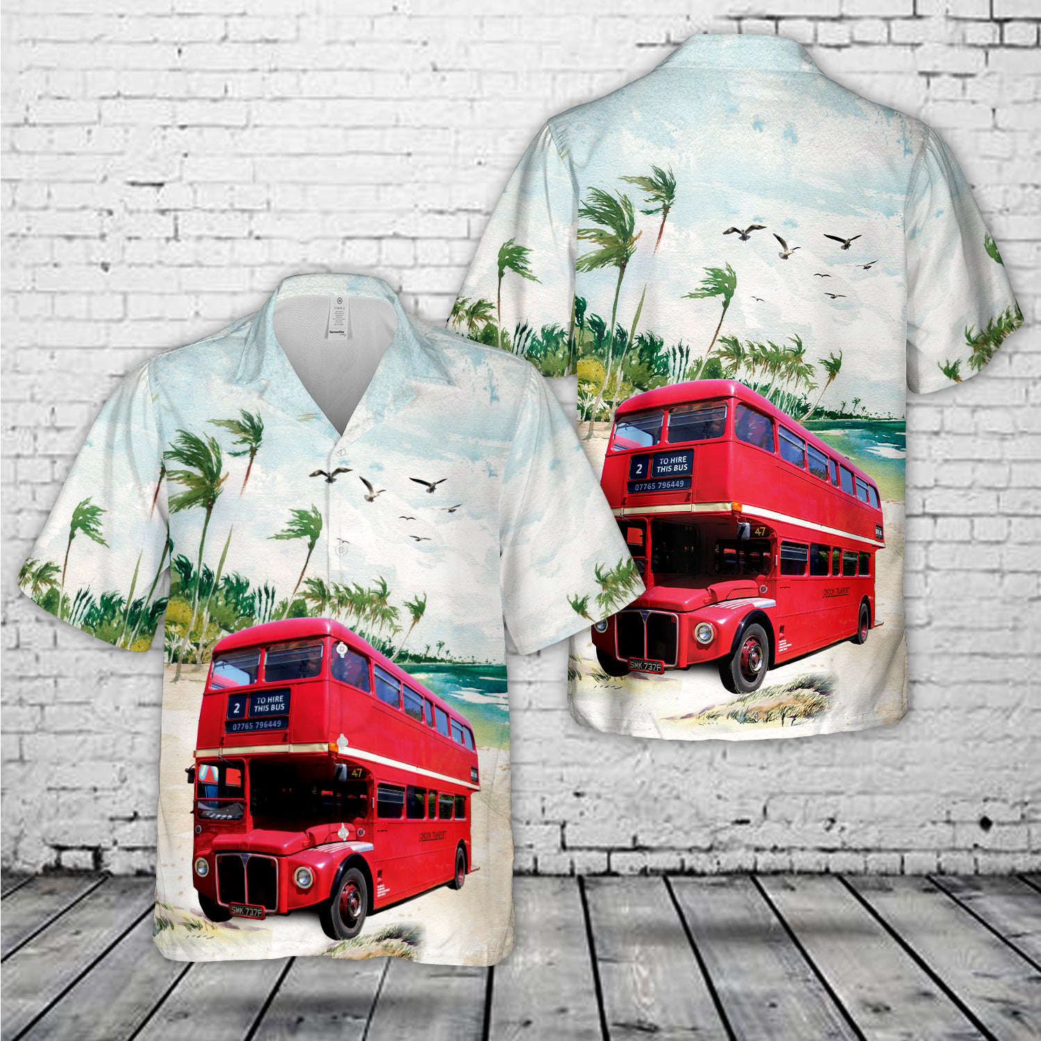 1967 AEC Routemaster double-decker bus Hawaiian Shirt Gift for Men Dad Father Gift for Men Dad Father