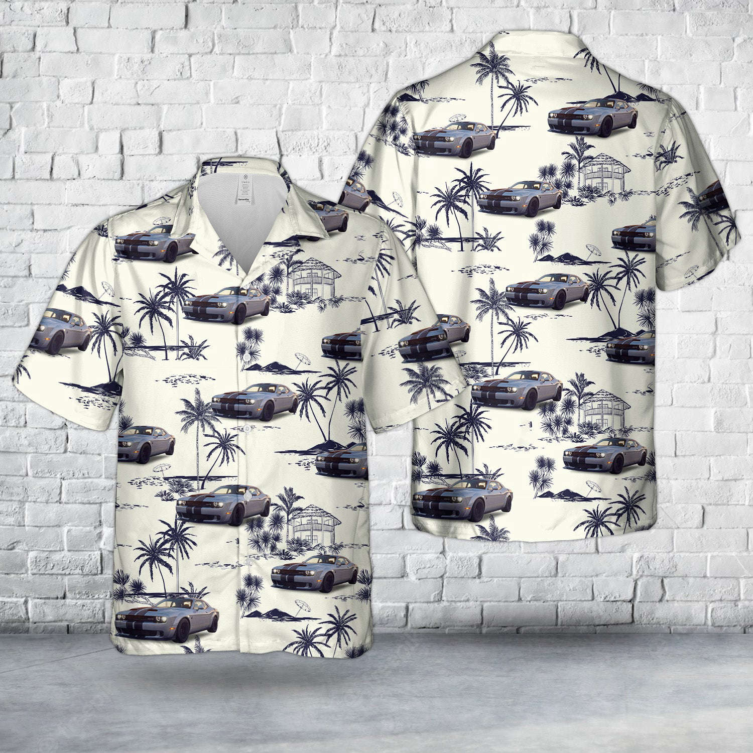 2023 Dodge Challenger SRT Hellcat Hawaiian Shirt Gift for Men Dad Father Gift for Men Dad Father