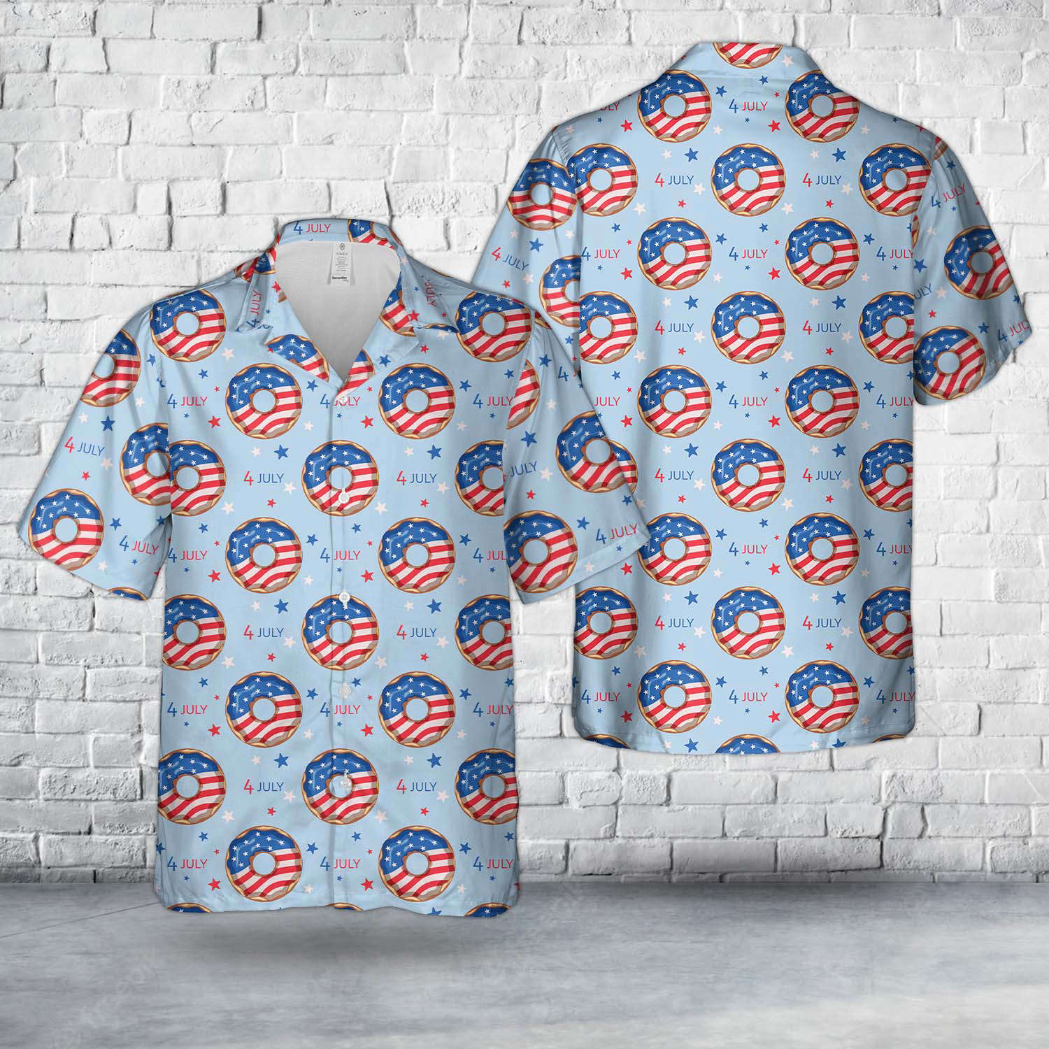 4th Of July Blue And Red Donuts Hawaiian Shirt Gift for Men Dad Father Gift for Men Dad Father
