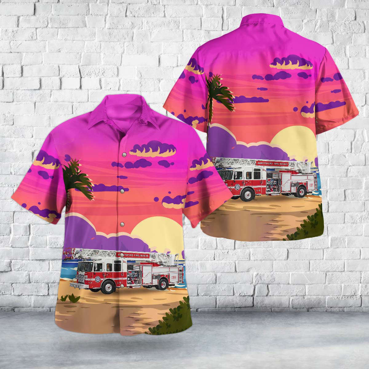 Abbotsford, British Columbia, Abbotsford Fire/Rescue Hawaiian Shirt Gift for Men Dad Father Gift for Men Dad Father