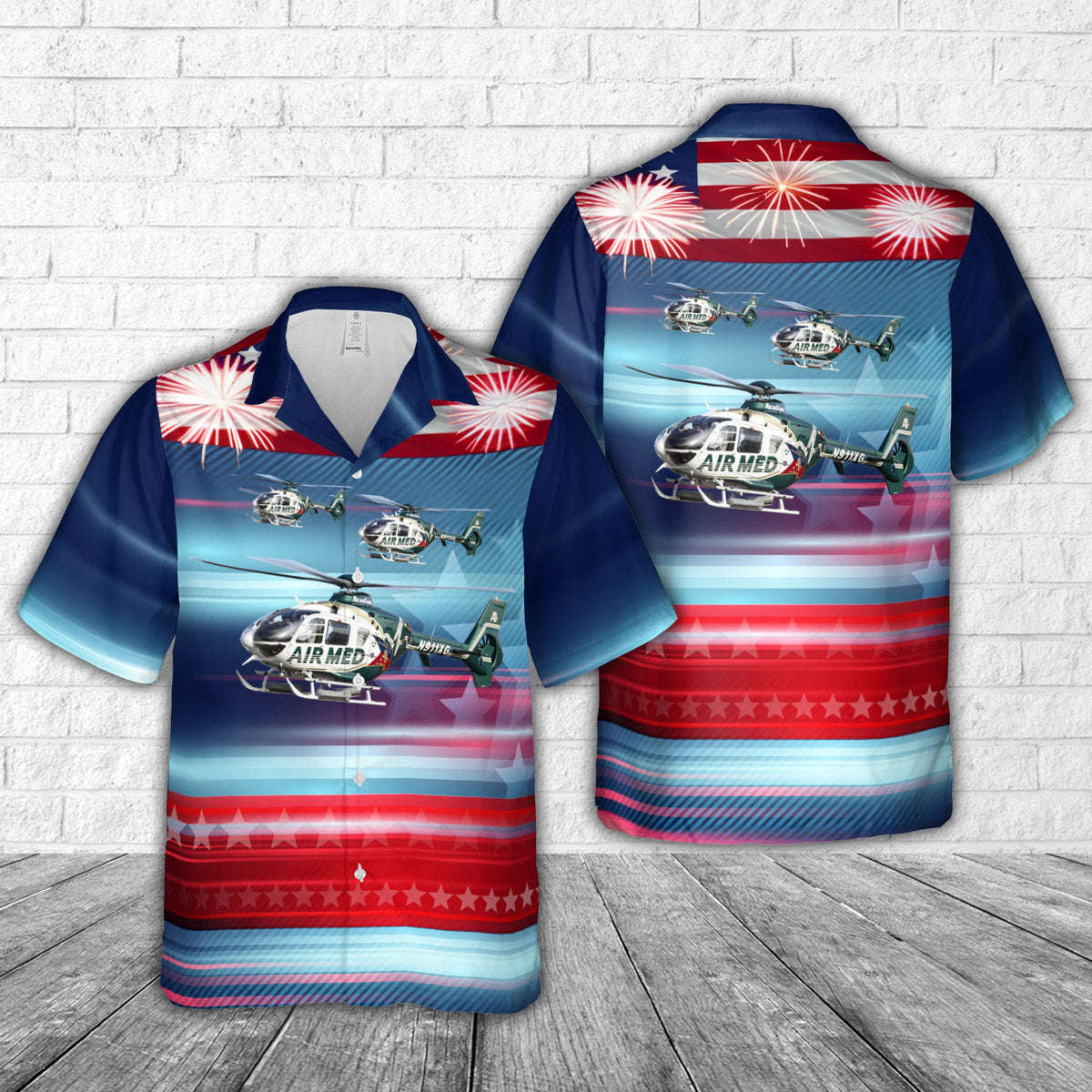 Acadian Ambulance Service Eurocopter EC-135T-1, 4th Of July Hawaiian Shirt Gift for Men Dad Father Gift for Men Dad Father