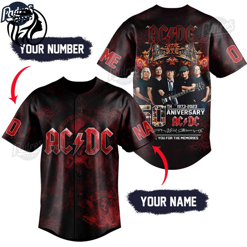 ACDC Anniversary Custom Baseball Jersey: Rock Your Style with Iconic ACDC Design!