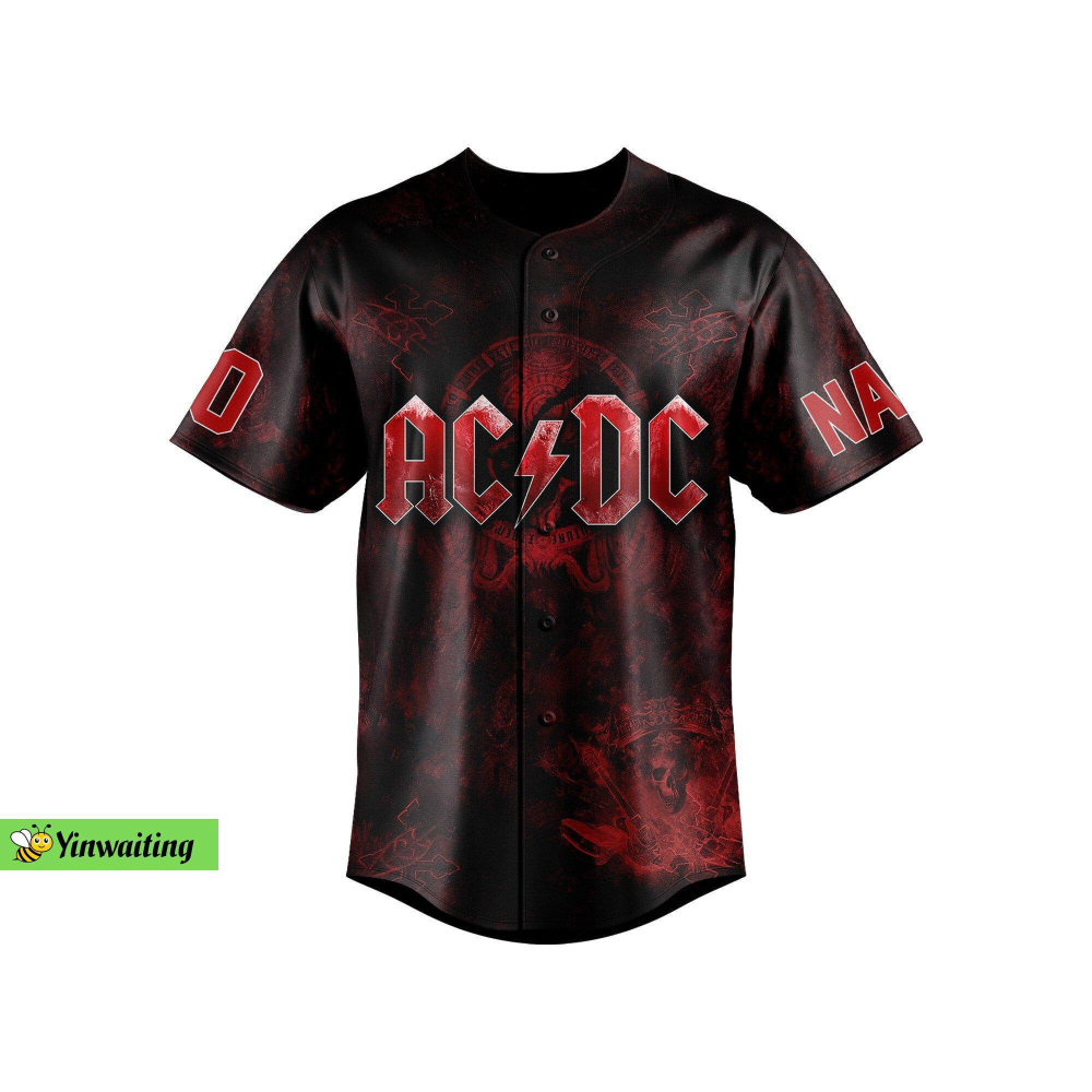 AC DC Baseball Jersey – Authentic Band Tour Shirts & Custom Name Uniforms