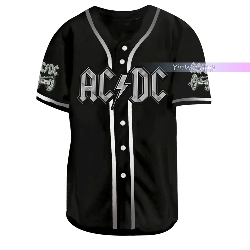 ACDC Baseball Jersey: Rock and Roll Shirt for Men Official ACDC Tour Shirts & Baseball Uniforms