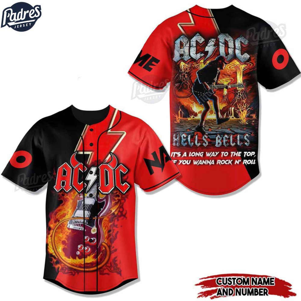 Rock the Field with ACDC Hells Bells: Custom Baseball Jersey for Ultimate Style