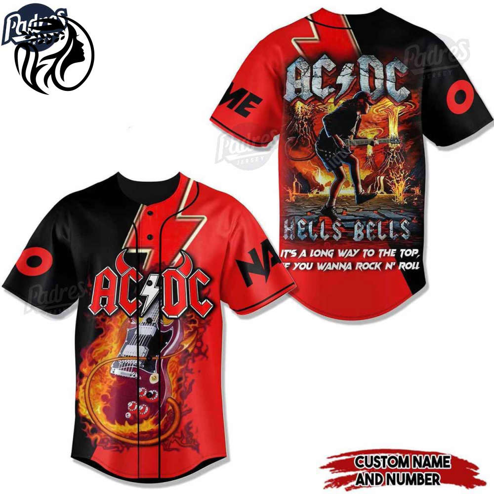 Rock the Field with ACDC Hells Bells: Custom Baseball Jersey for Ultimate Style