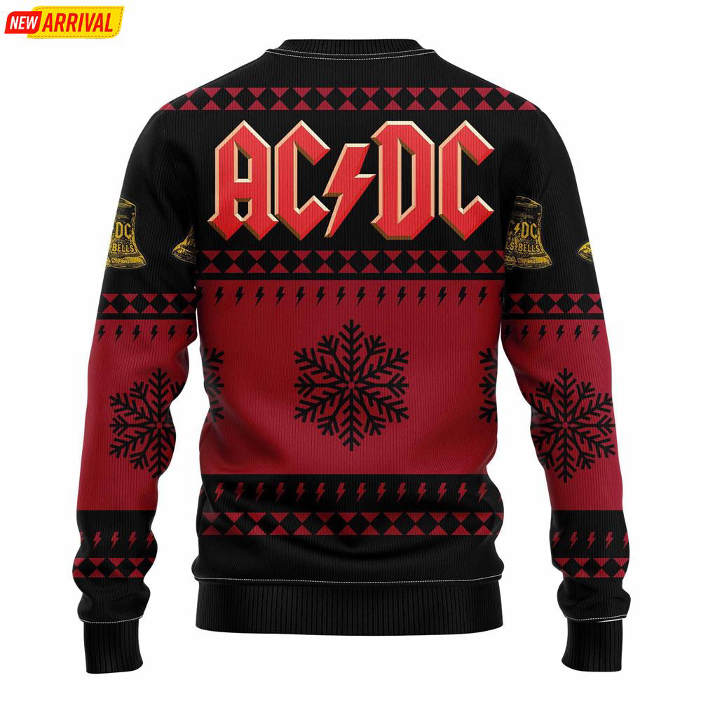Rock Your Christmas with AC DC Hells Bells Ugly Sweater – Festive Attire for Music Lovers!